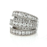5.04 Cts. 18K White Gold Diamond Ladies Right Hand Ring
